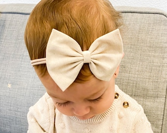 Natural Linen : Baby Bow