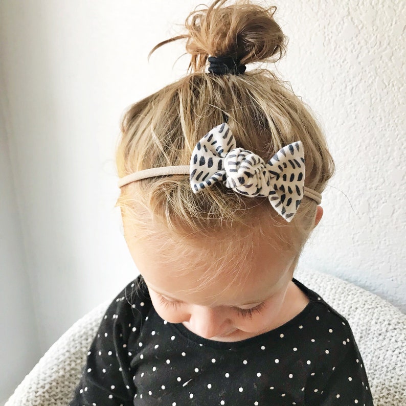 Ink blots: Knot bow clip bow tiny bow little bow ponytail bow baby bow bow clip baby headband