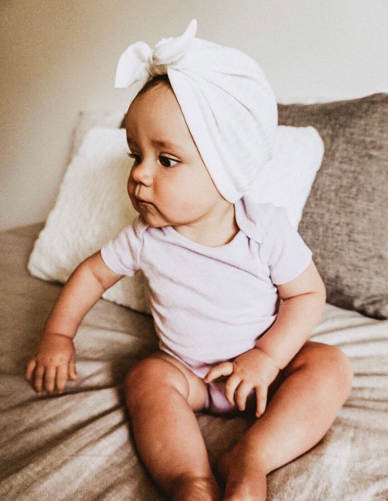 baby turban hat sweater baby turbon w Top Knot Bow cream sweater Cream Ribbed Fuzzy Hat: winter baby hat sweater knit baby turbin