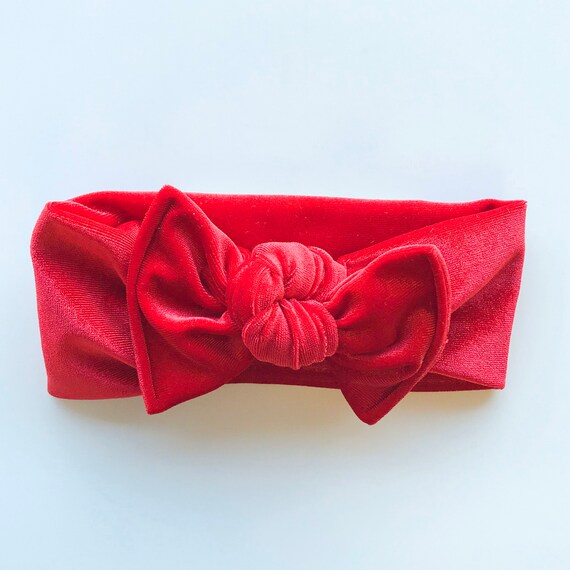 red velvet baby headband