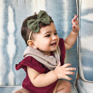 Hunter Green Linen: baby bow Bild 3