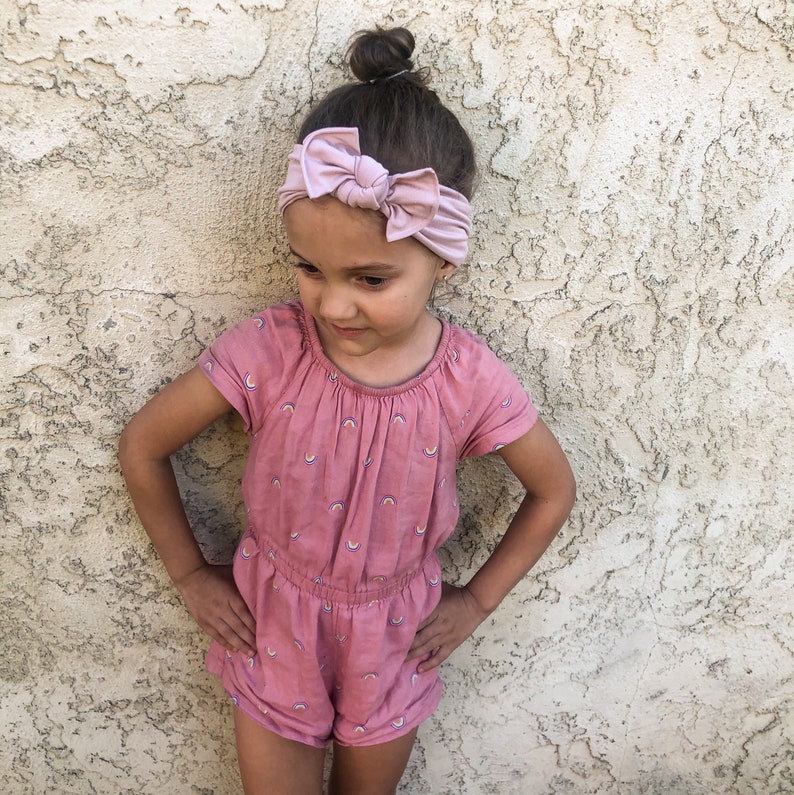 baby pink light pink baby bow headband Cool Blush: Flat Bow Headband - soft knotted baby headband infant headband