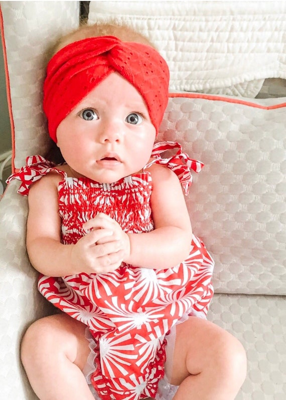 red infant headband