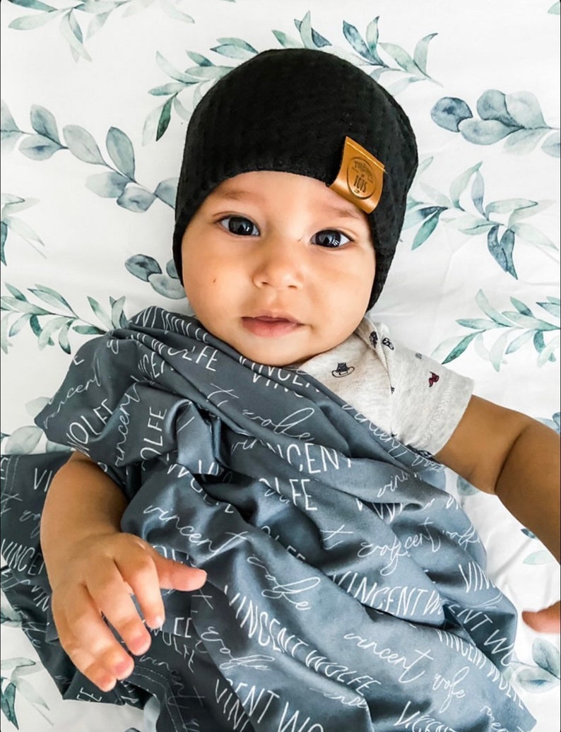 Black Waffle : Beanie boy newborn beanie infant beanie | Etsy