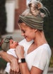 Sage : (Mommy & Me set) adult- BOHO twist; child - flat bow headband 