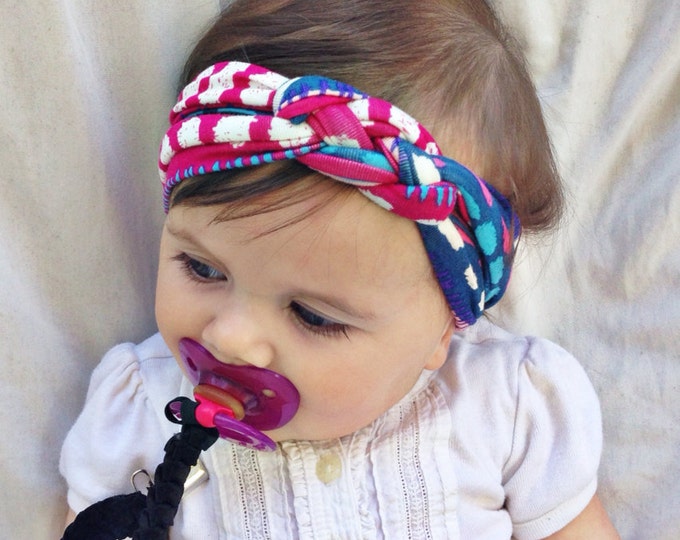 Pink & Blue Sailor's Knot Headband Etsy