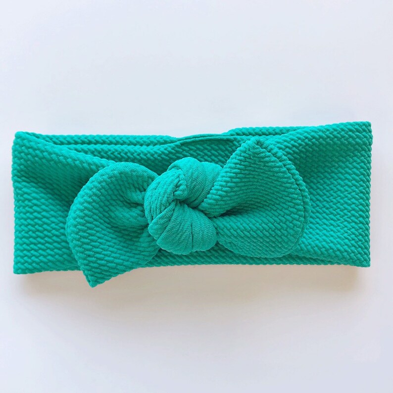 top knot headband floral textured baby headband Jade Textured
