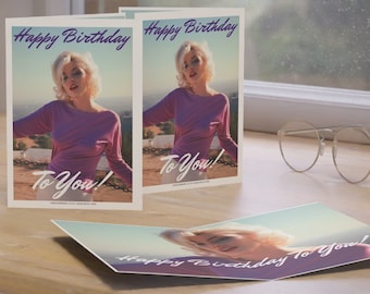 Marilyn Monroe Birthday Card, Birthday Card, Greeting Card, Birthday Greetings Card, Happy Birthday Greetings Card, Happy Birthday To You