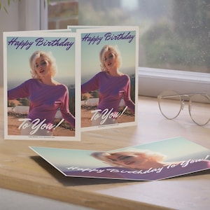 Marilyn Monroe Birthday Card, Birthday Card, Greeting Card, Birthday Greetings Card, Happy Birthday Greetings Card, Happy Birthday To You