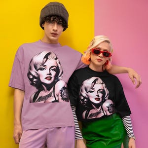 Marilyn Monroe Pop Art Graphic T-Shirt - Retro Style Tee for Movie Lovers, Pop Culture Shirt, Casual Wear, Norma Jean, Graphic Tee