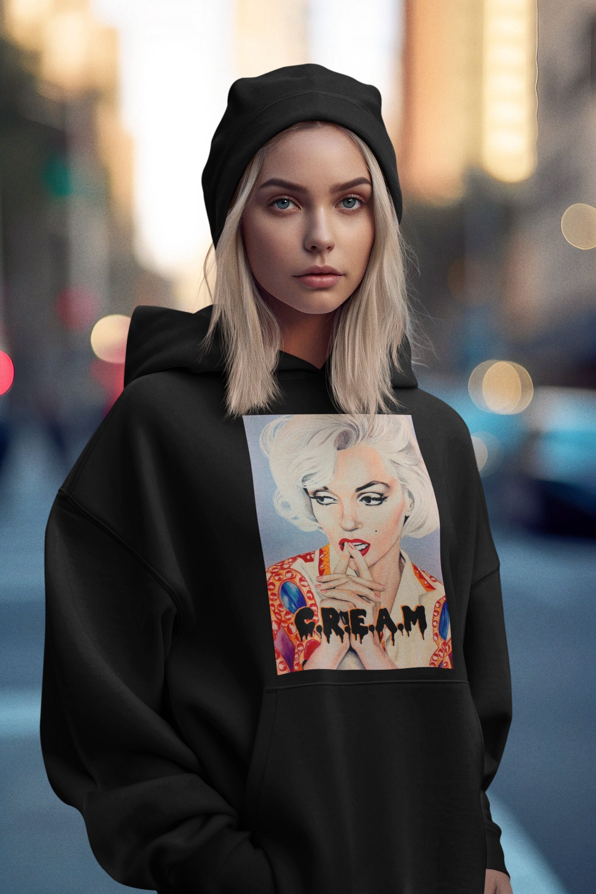 Vintage 90s Marilyn Monroe Sweatshirt All Over Print Punk