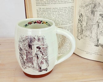 Handmade Pride and Prejudice quote mug, Jane Austen fan gift, Jane Austen mug, literary gift, Mr Darcy