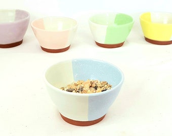 Blue and white Pic 'n' Mix handmade bowl, hand-thrown ceramic bowl, pastel homeware