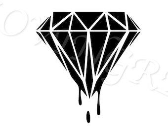 Holographic Diamond Drip Decal, Dripping Diamond, Drip Diamond Sticker, Diamond Vinyl, Diamond Sticker for Car, Laptop Sticker
