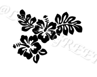 Hibiscus Decal, Flower Sticker, hibiscus art, hibiscus vinyl, Flower Decal, Flower for car sticker, Vinyl Sticker - Car Decal, Laptop Decal