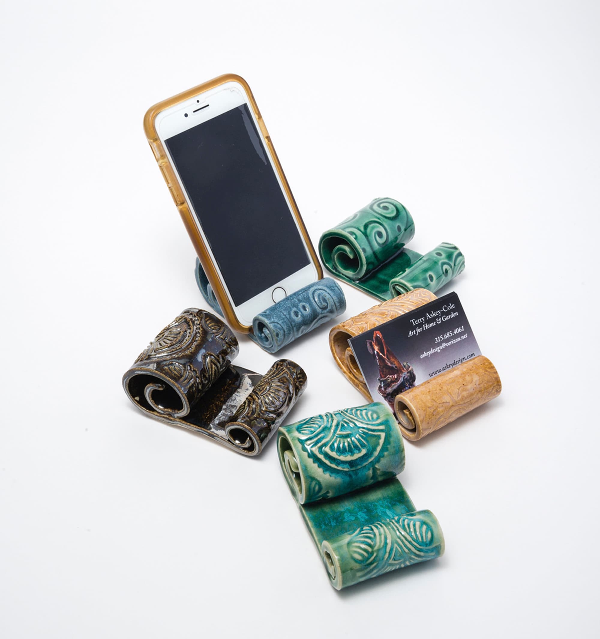 Ceramic Cell Phone Holder Parkmiphone Business Card Holder Etsy Canada