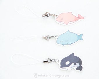 Dolphin, Shark, and Orca Charms