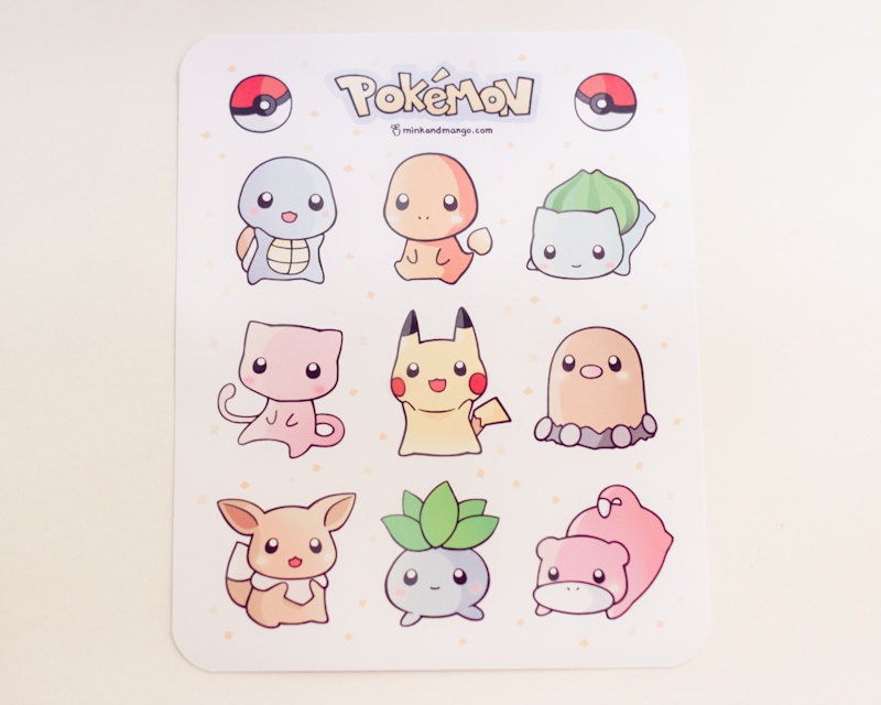 Kawaii Pokemon Stickers