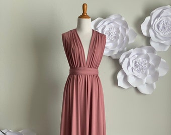 dusty rose and mauve bridesmaid dresses