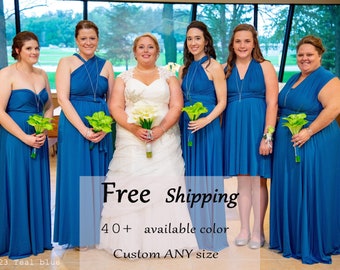 teal blue long dress