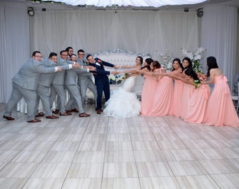 peach wedding dresses for bridesmaids