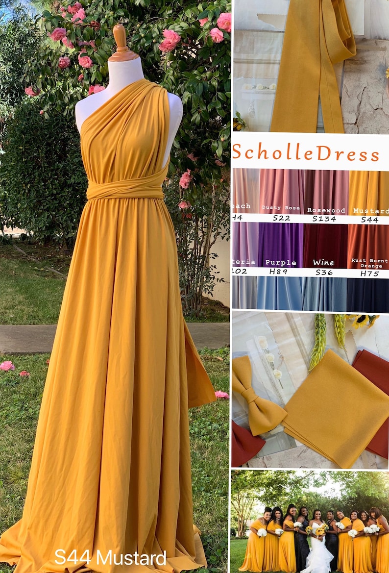 Mustard Bridesmaid Dress infinity Dress Wrap dress Convertible Dress S44 Bild 1