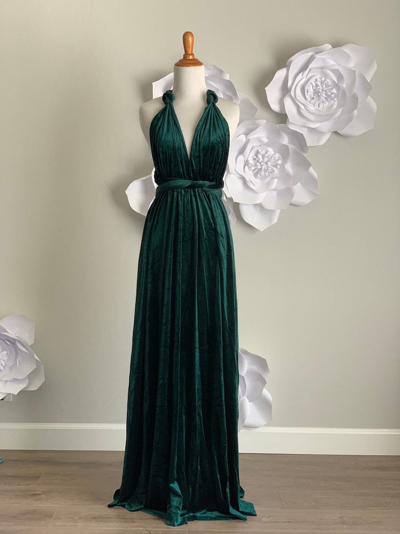 Emerald Green Velvet Dress velvet Bridesmaid Dress Velvet Etsy