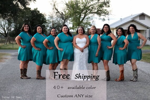 teal convertible bridesmaid dress