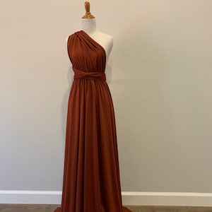 Burnt Orange Bridesmaid Dress infinity Dress Wrap dress Convertible Dress - H102# image 6