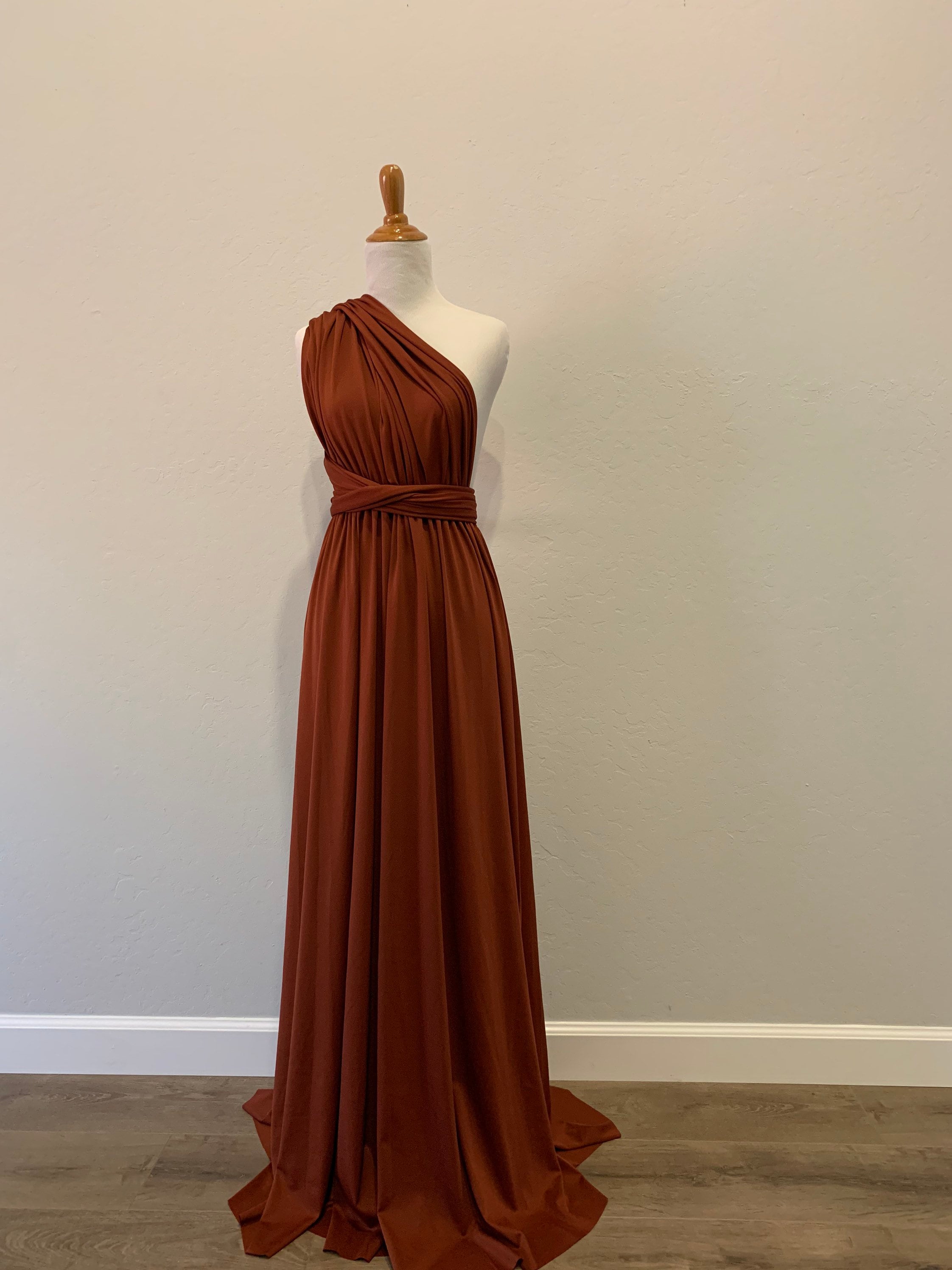 Burnt Orange Bridesmaid Dress infinity Dress Wrap Dress Convertible Dress - H102# Burnt Orange Bridesmaid Dress infinity Dress Wrap Dress Convertible Dress - H102#