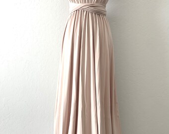 Nude dress Bridesmaid Dress infinity Dress  Wrap dress Convertible Dress -S84#