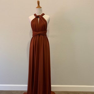 Burnt Orange Bridesmaid Dress infinity Dress Wrap dress Convertible Dress - H102# image 4