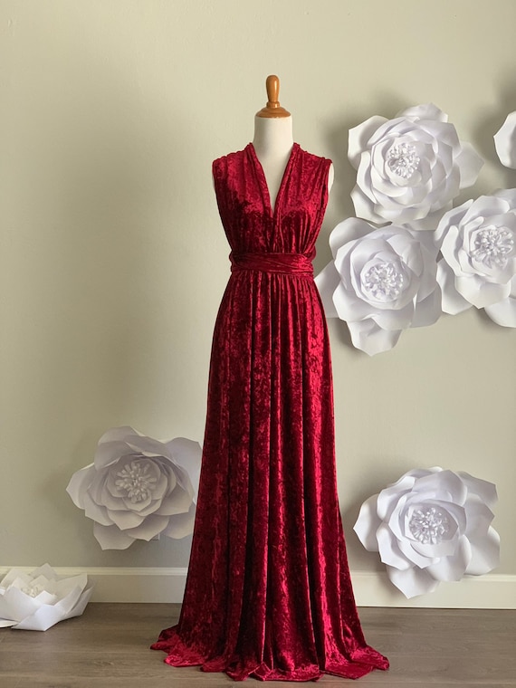 Crushed velvet formal dress 2025