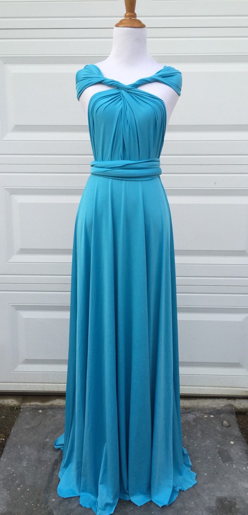 Bridesmaid dress Cerulean blue Dress Wrap dress Convertible | Etsy