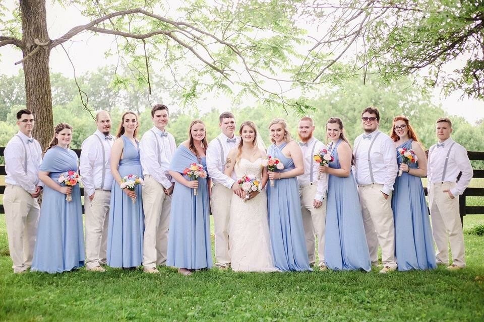 steel blue bridesmaid dresses