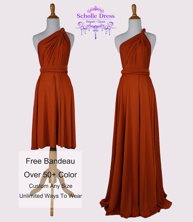 Brown and Burnt Orange Bridesmaid Dresses