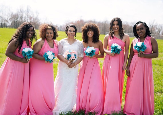 coral dress bridesmaid