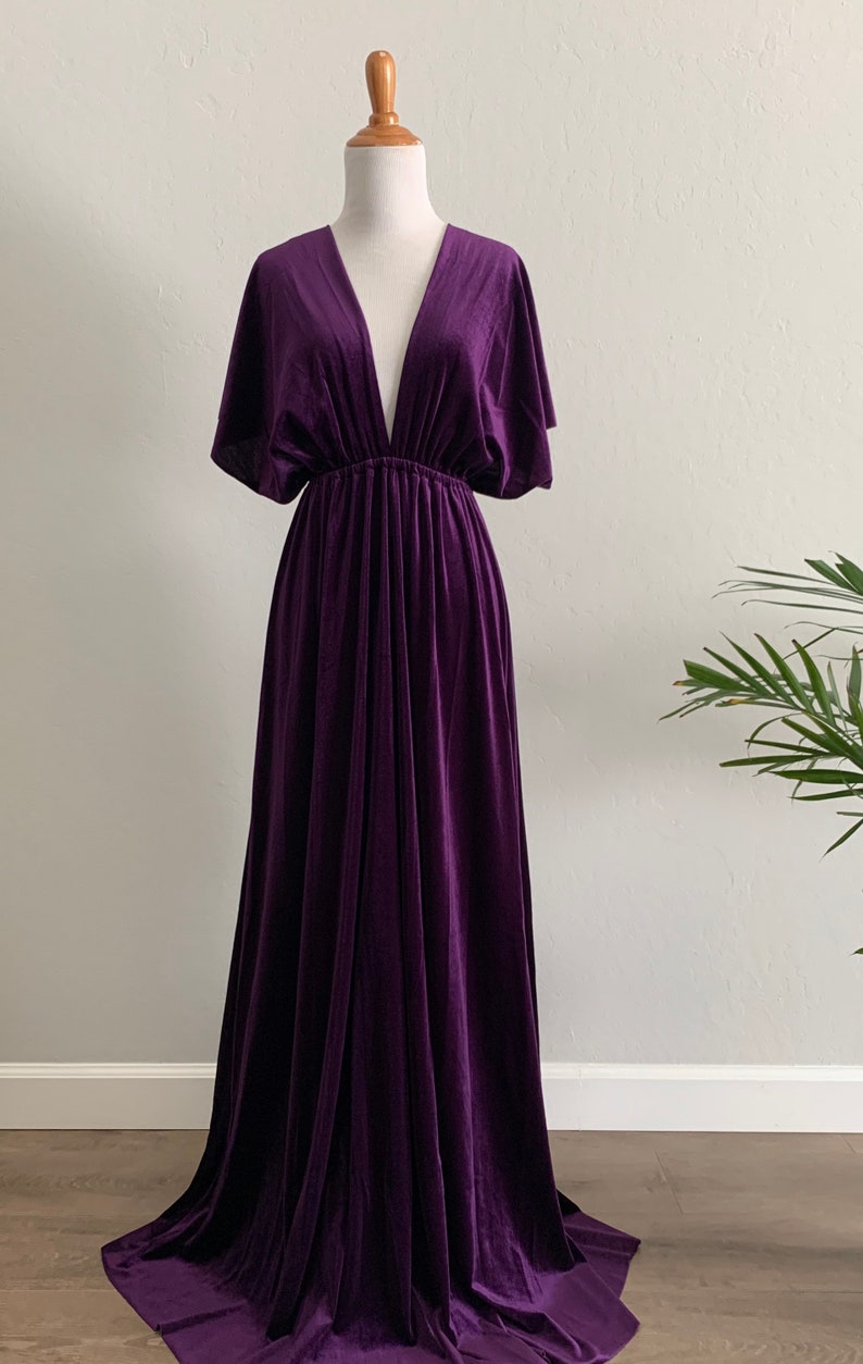 Eggplant Velvet Bridesmaid Dress Velvet Long Infinity Dress Etsy