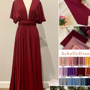 Wine Bridesmaid Dress infinity Dress  Wrap dress Convertible Dress - S36#