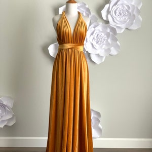 Mustard Velvet dress ,Velvet Bridesmaid Dress , velvet long infinity Dress velvet wrap dress velvet party dress. image 3