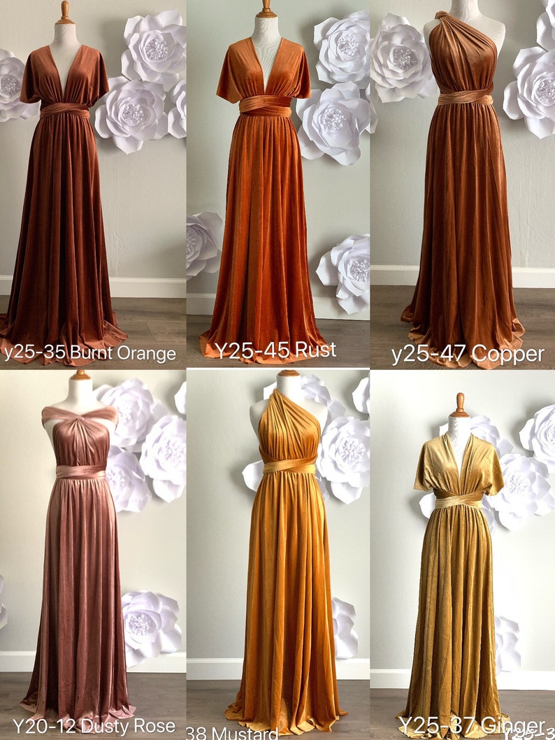 Custom Velvet dress with Slit ,Velvet Bridesmaid Dress , velvet long infinity Dress velvet wrap dress E-Free Shipping image 9