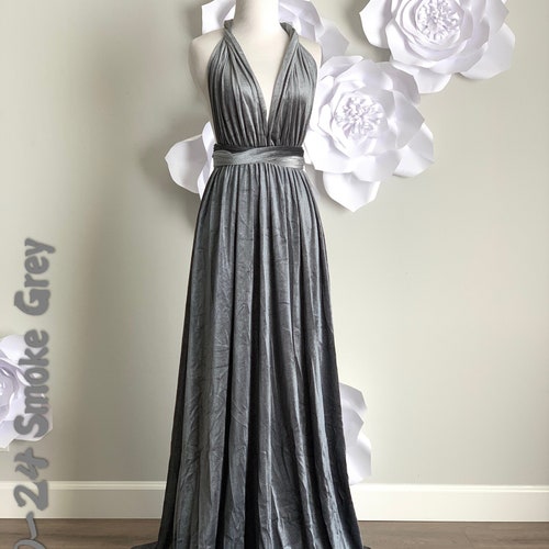 dark grey infinity dress Infinity Dress Dark Grey Cocktail Dress Bridesmaids' Gray Infinity Dresses By Zalby