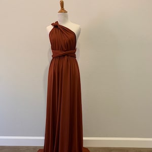 Burnt Orange Bridesmaid Dress infinity Dress Wrap dress Convertible Dress - H102# image 5