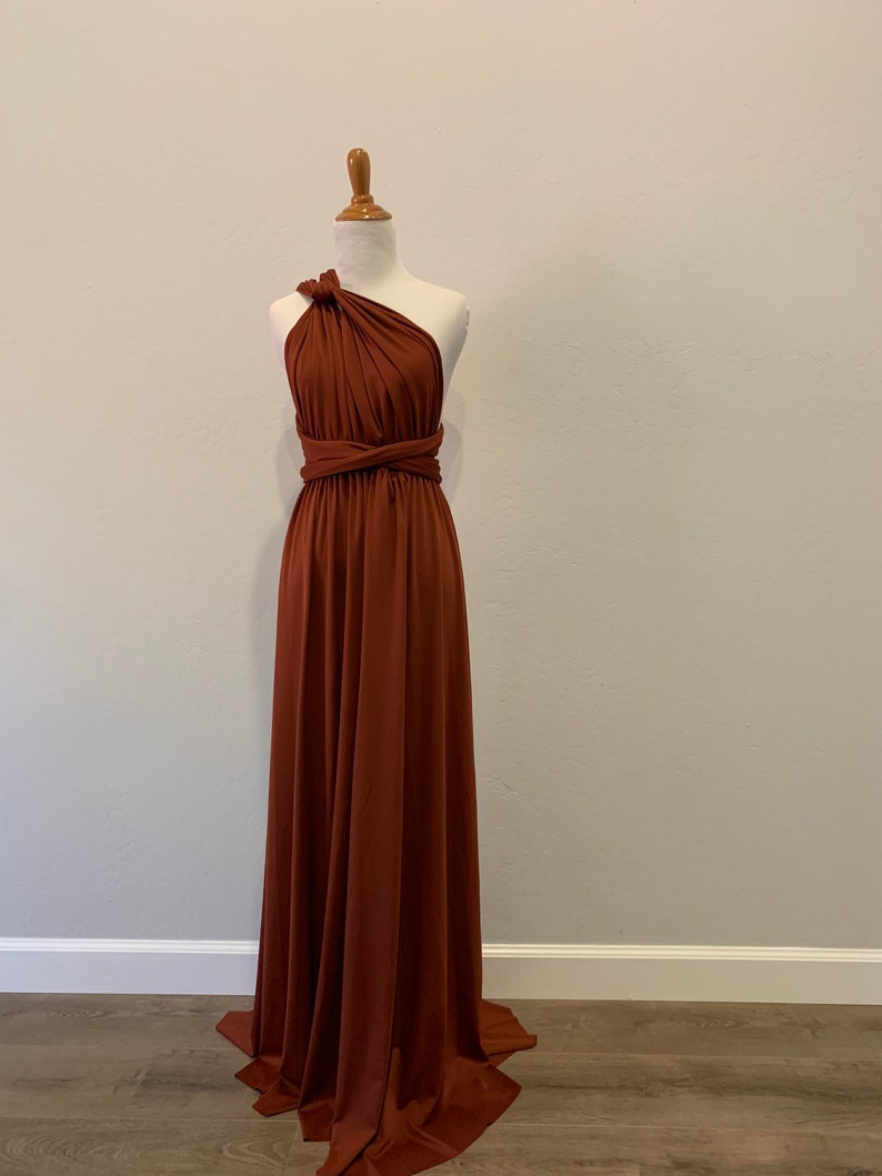 Burnt Orange Bridesmaid Dress infinity Dress Wrap dress Convertible Dress - H102# image 5