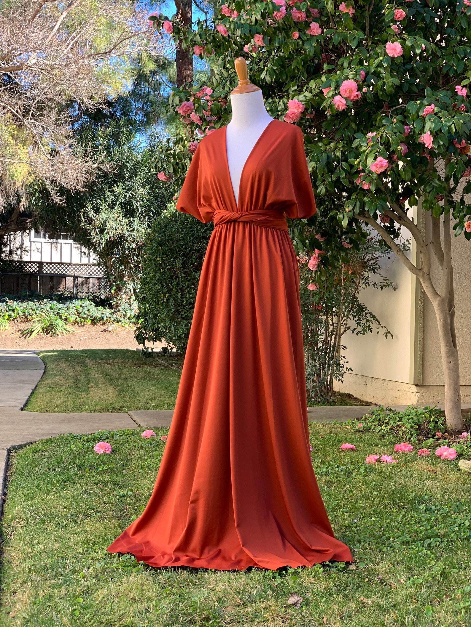 Rust Burnt Orange Bridesmaid Dress infinity Dress Wrap dress | Etsy