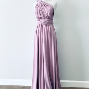 Watercolor Dusty purple dress Bridesmaid Dress infinity Dress  Wrap dress Convertible Dress -S171#