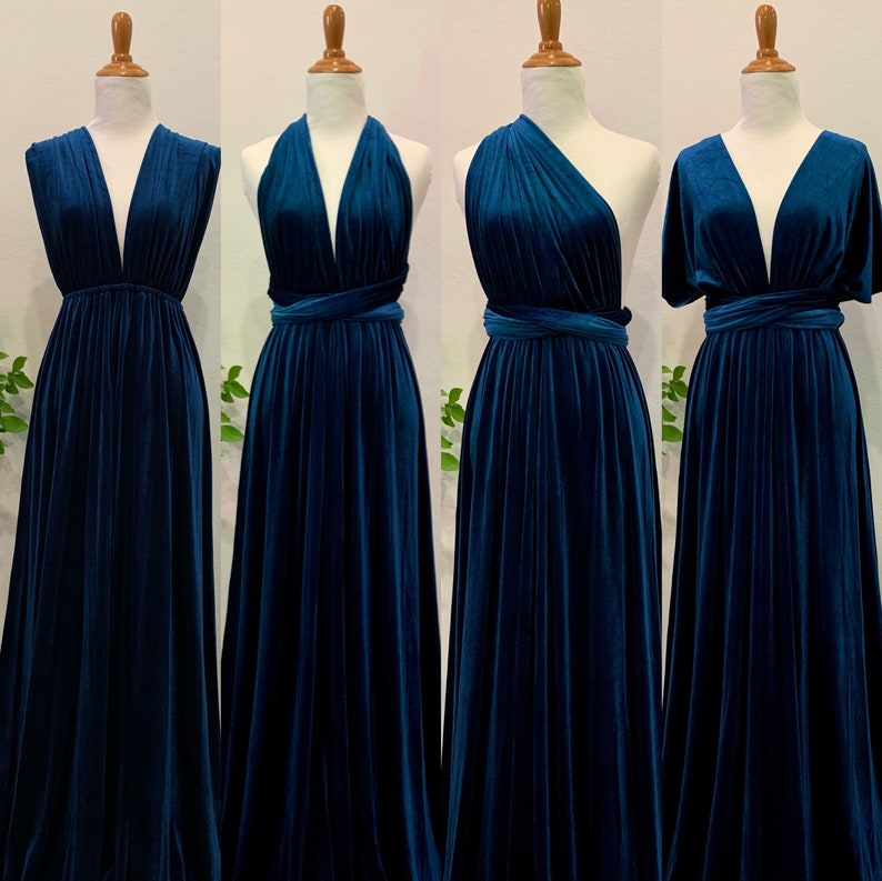 Velvet dress ,Velvet Bridesmaid Dress , velvet long infinity Dress velvet wrap dress Wedding Gift, Evening dress, Free Shipping image 3