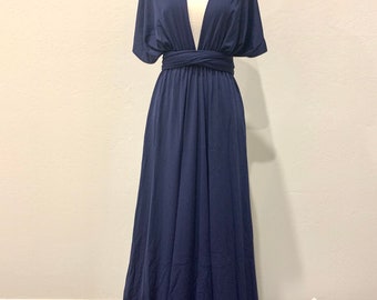 Navy Bridesmaid Dress infinity Dress  Wrap dress Convertible Dress -S151