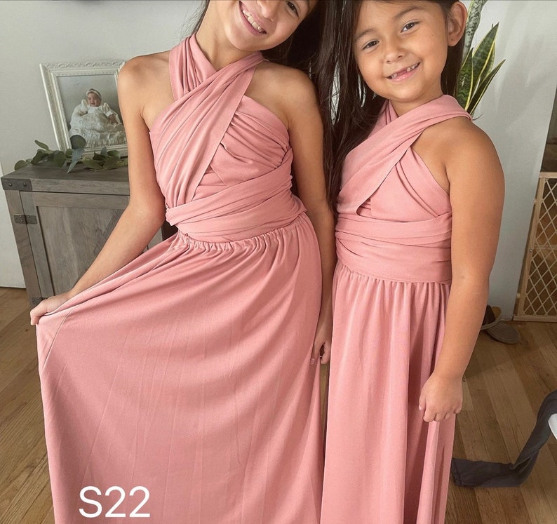 Flower Girl Convertible dress Infinity Wrap Dress junior Bridesmaid Party dress CC. image 3