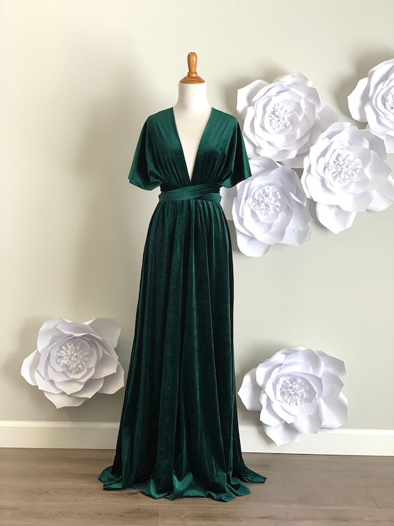 green velvet bridesmaid dresses